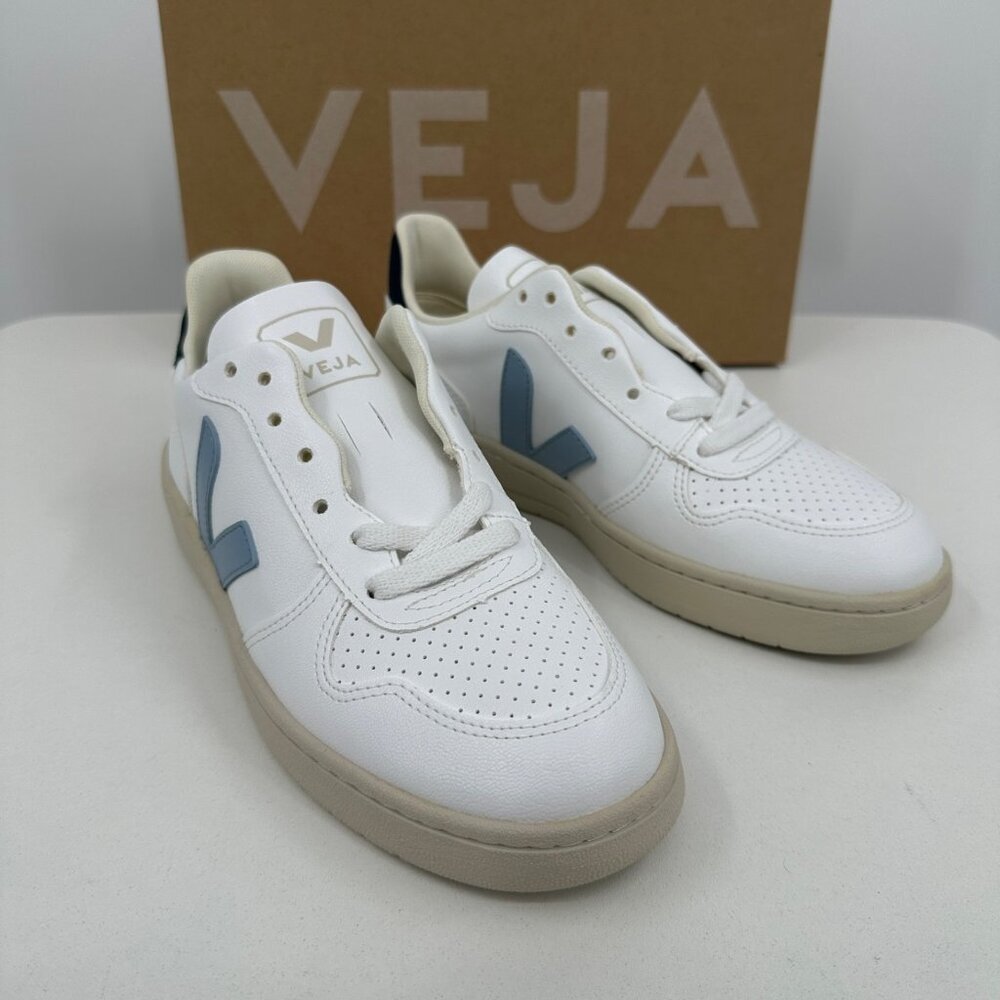 Veja V-10 CWL Sneakers sz 5 Women's 36 EU White/Steel/Nauti Vegan Leather BRAZIL - Picture 7 of 15